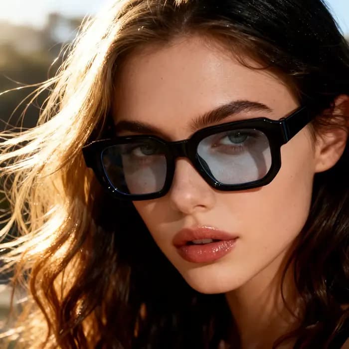 Lunettes de soleil vintage à monture rectangulaire pour femmes