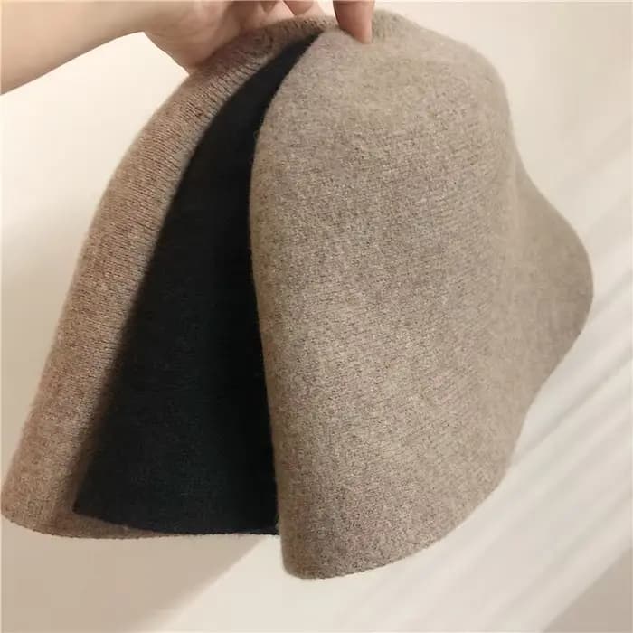 Japonais véritable laine Vintage chaud seau chapeau pour femmes feutre rétro dôme laine chapeaux fem