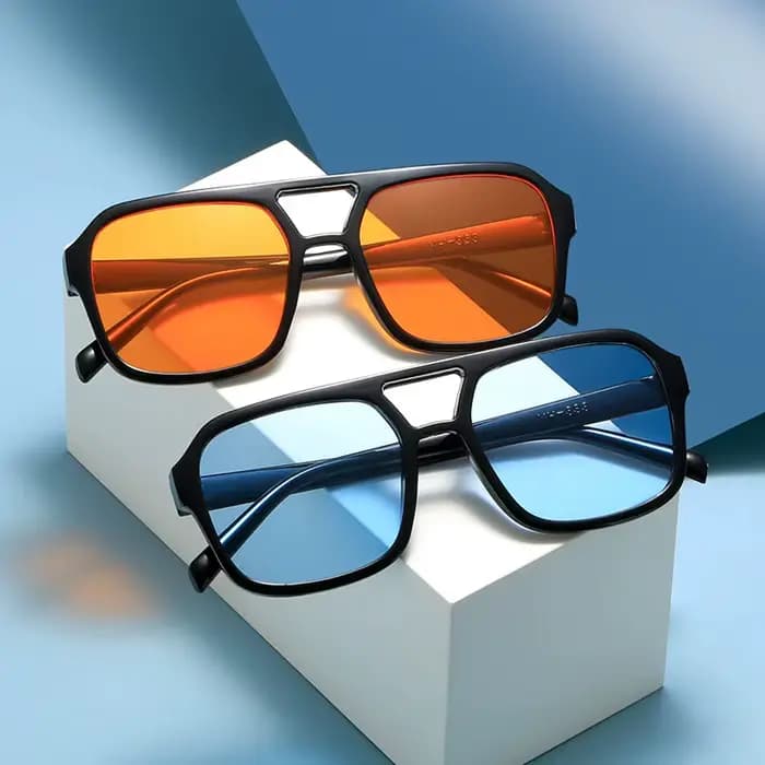style adulte, lunettes de soleil, carré Double nouveau faisceau version coréenne personnalisée, lune