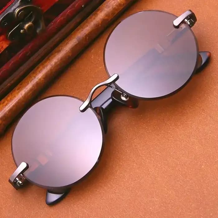 Lunettes de soleil rondes à lentille verte, sans cadre, mode unisexe, pour hommes et femmes, voyage