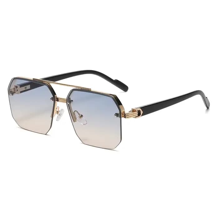 Lunettes de soleil surdimensionnées rétro à Double pont pour hommes et femmes