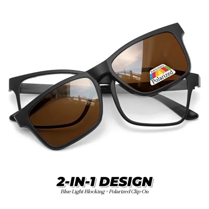 Lunettes de soleil magnétiques à clipser avec monture anti-lumière bleue