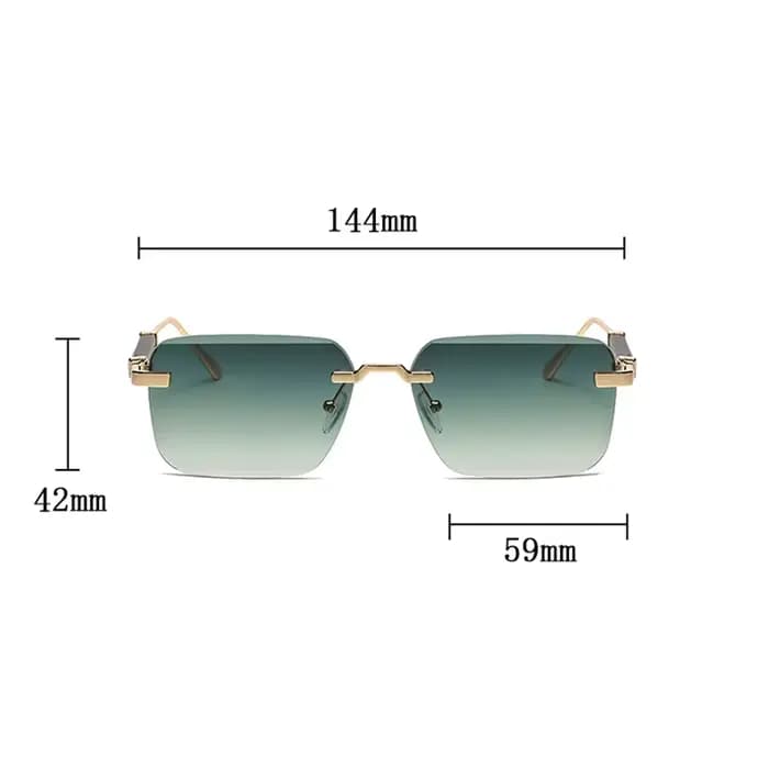 Lunettes de soleil carrées sans monture pour hommes et femmes