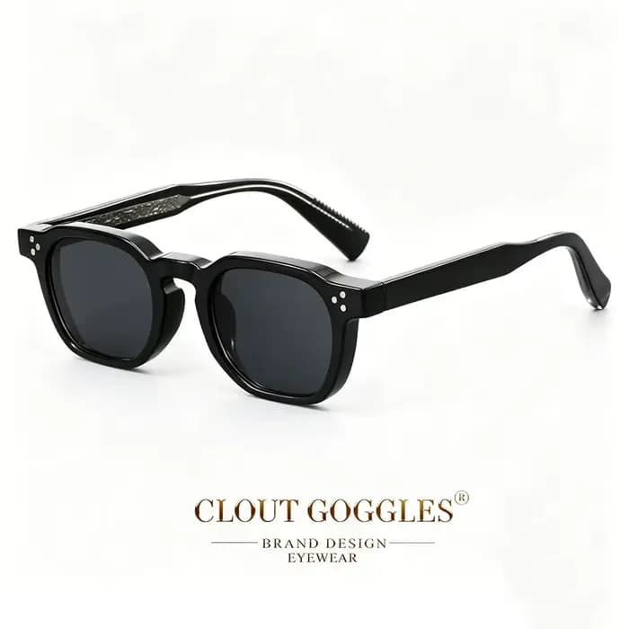 CLOUT GOGGLES Lunettes de soleil carrées rétro tendance pour hommes et femmes, en acide propionique,