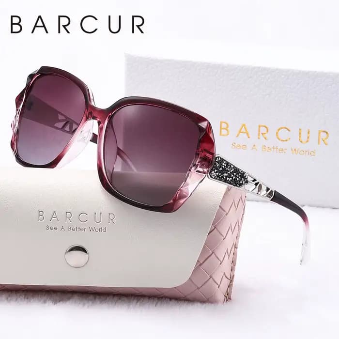 BARCUR-Lunettes de soleil carillon pour femmes, polarisées, papillon, PC, transparent, grand cadre,