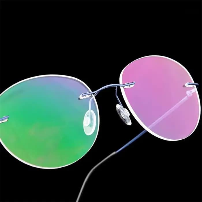 Lunettes de myopie rondes sans cadre pour femmes et hommes