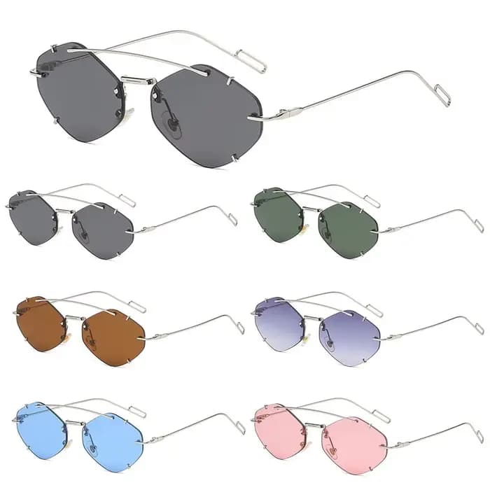 Lunettes de soleil hexagonales vintage