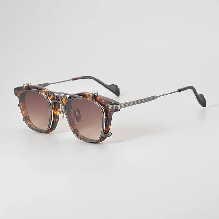 Lunettes de soleil magnétiques carrées rétro faites à la main SYB