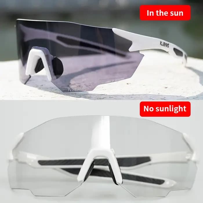 KAROS lunettes de cyclisme photochromiques pour vtt vélo de route UV400 lentille adaptative Anti-buée Sport
