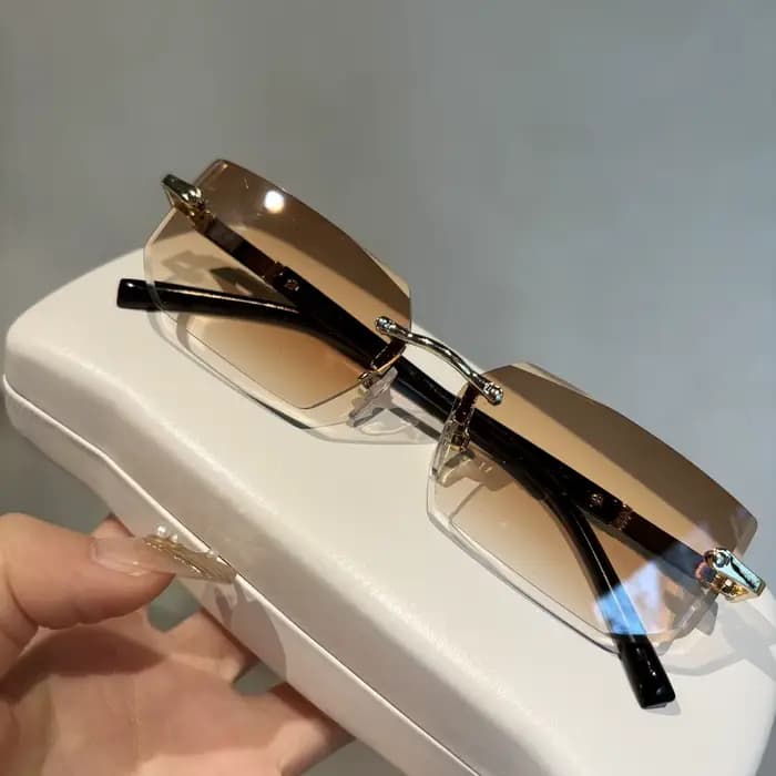 Lunettes de soleil sans monture couleur océan pour hommes et femmes