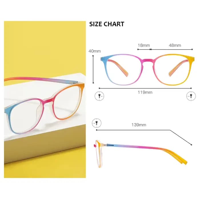Lunettes de vue souples TR90 transparentes colorées pour femmes