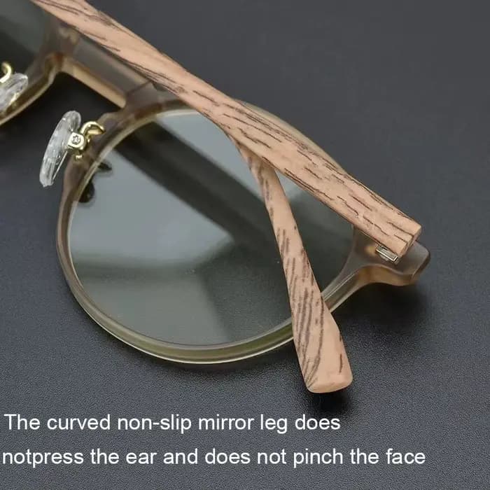 Monture de lunettes rétro avec Grain de bois