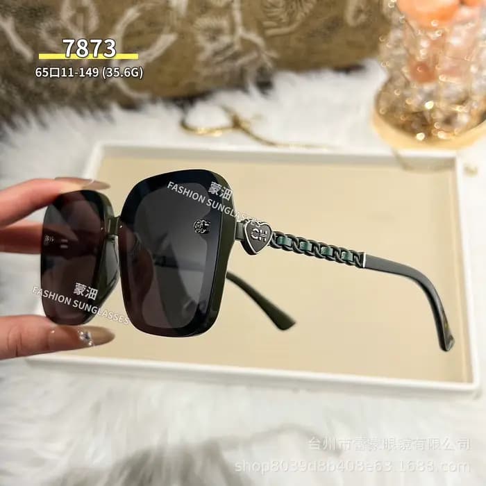 Lunettes de soleil polarisées carrées surdimensionnées pour femmes, design de branches tressées, pro