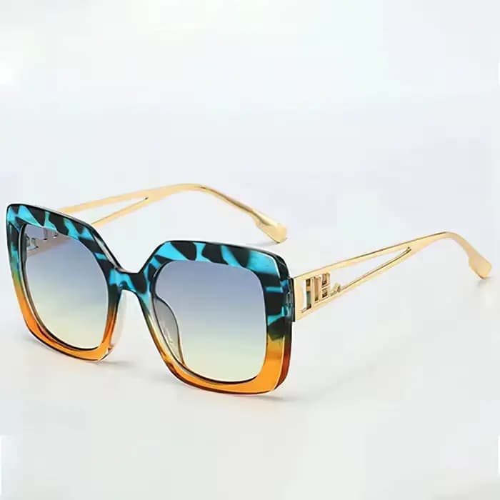 Nouveau 2025 lunettes de soleil Vintage pour femmes à la mode cadre Transparent dégradé lentille lunettes marron or décoration moderne mode