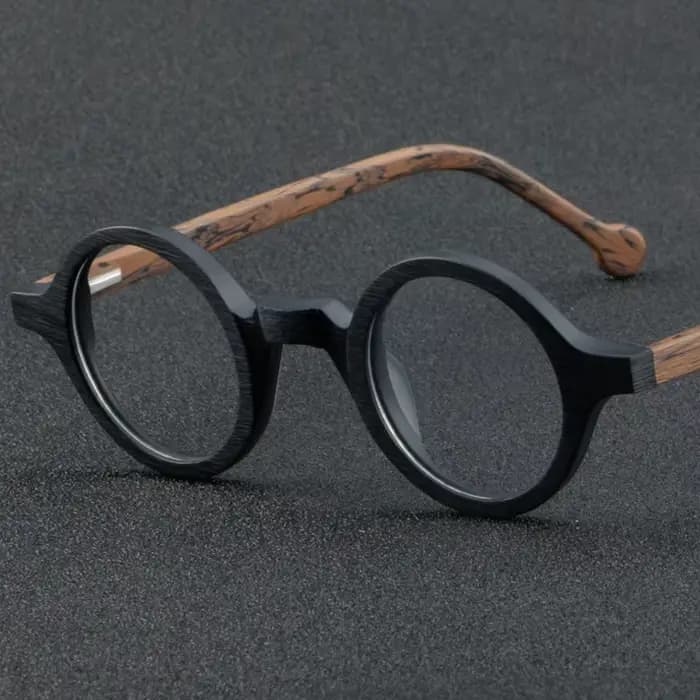 Cubojue-Petites lunettes de lecture rondes pour hommes et femmes, monture en acétate de mars en bois