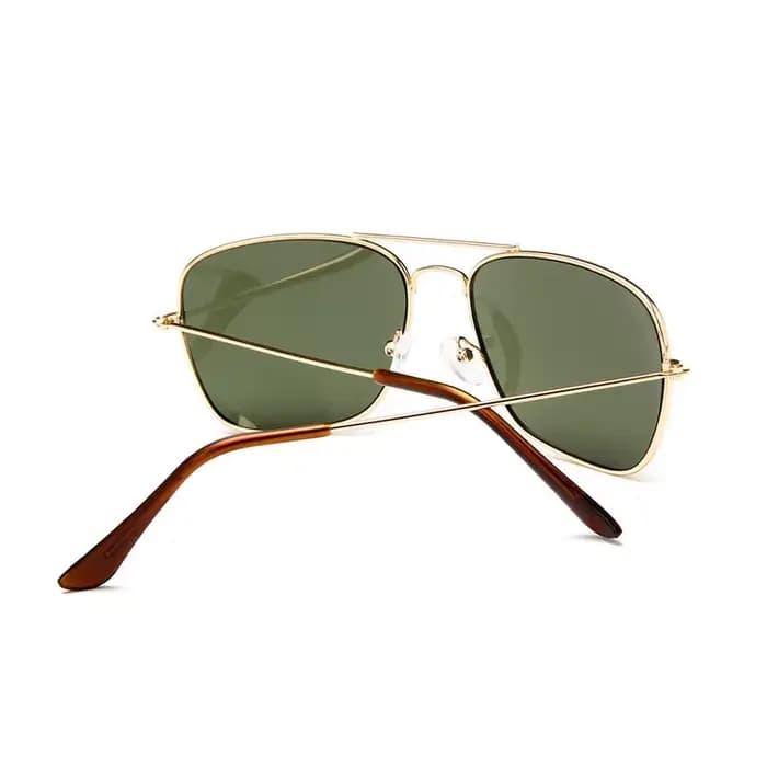 Shonemes lunettes de soleil carrées Vintage Double pont conduite nuances cadre en métal extérieur UV400