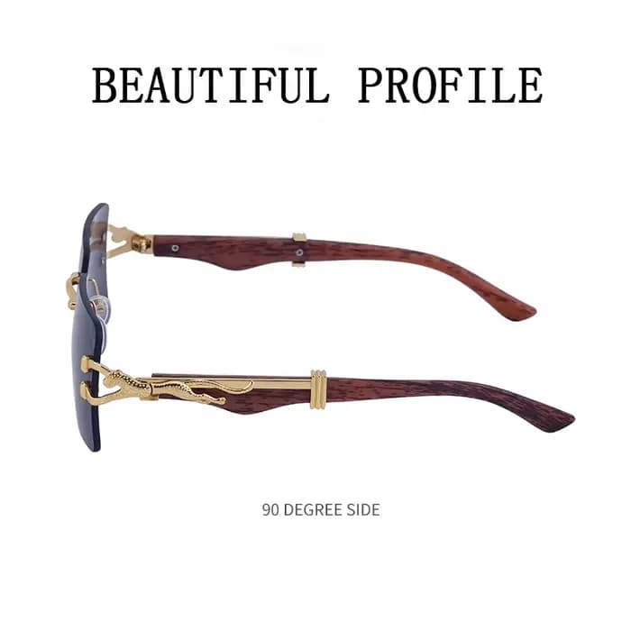 Lunettes De soleil carrées sans bords en bois pour hommes et femmes