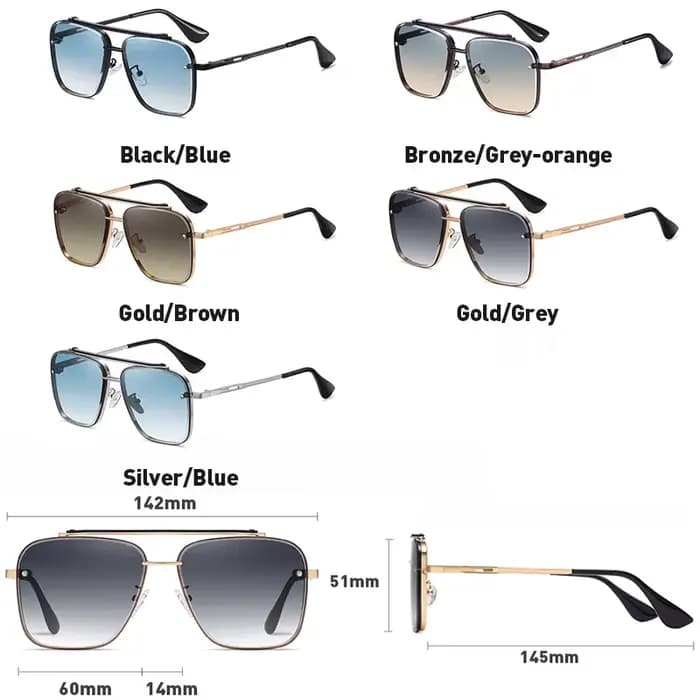 Nouvelles lunettes De Soleil dégradées pour hommes mode métal grand cadre