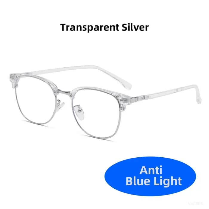 VIVIBEE rétro Semi sans monture bleu lumière bloquant lunettes hommes TR90 Vintage Anti ordinateur rayon filtre jeu