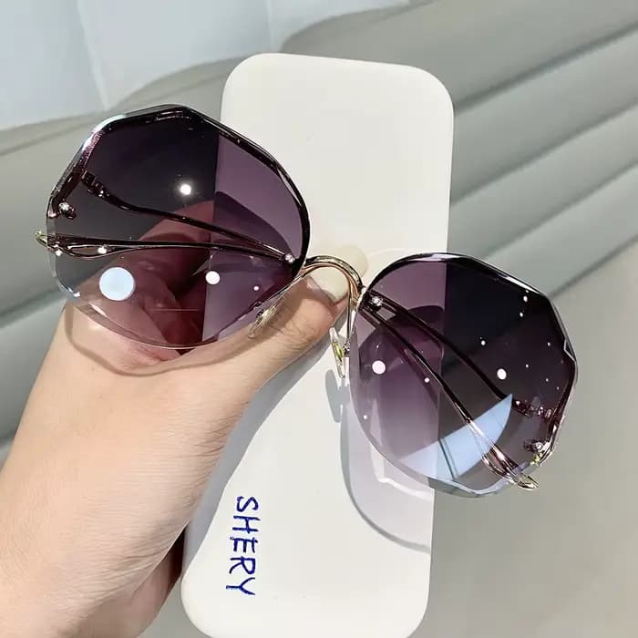Lunettes de soleil rondes sans monture pour femmes, nouvelle tendance 2026, protection UV400, anti-é