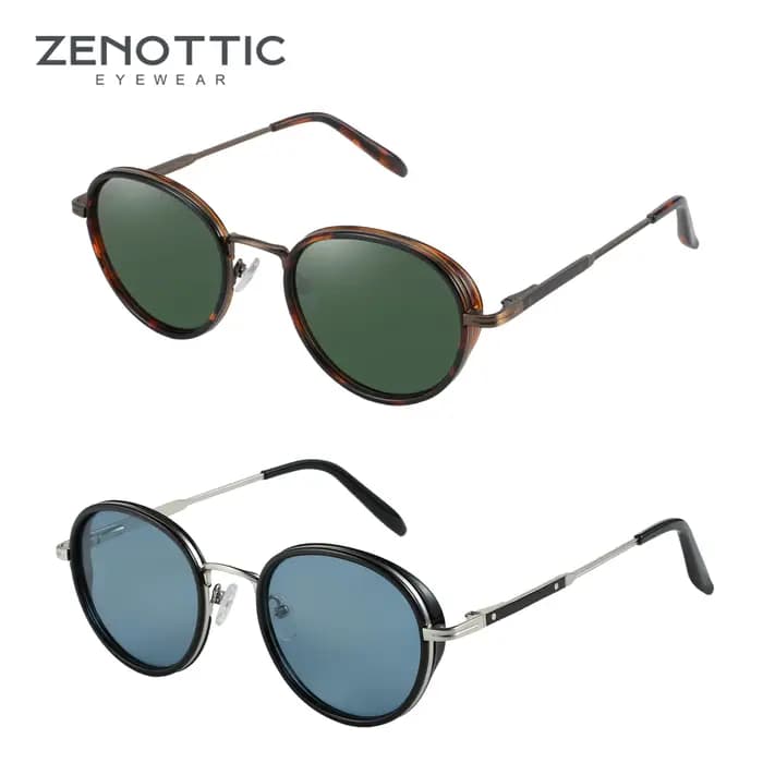 ZENOTTIC 2026/2025 Lunettes de soleil steampunk rondes/carrées polarisées pour femmes et hommes