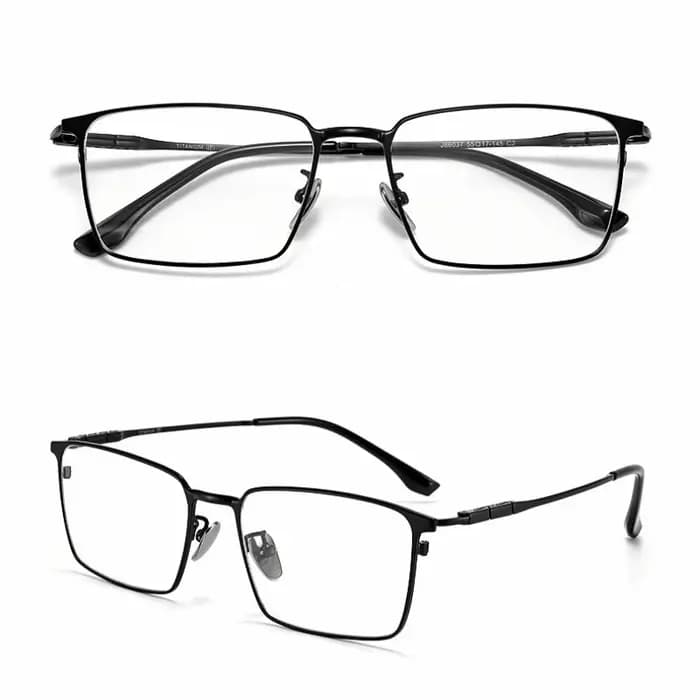 YIMARUILI Ultra-léger affaires Simple luxe lunettes myopes rétro carré pur titane optique