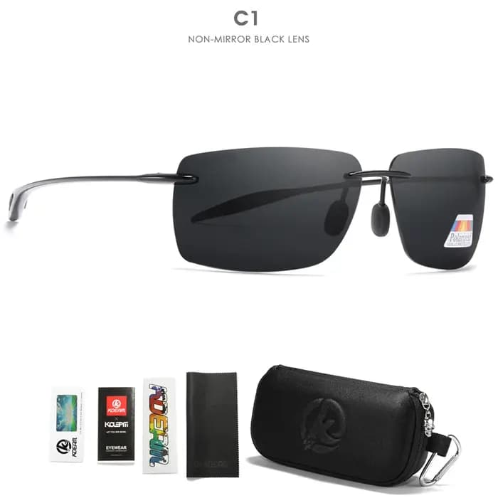 KDEAM – lunettes de soleil rectangulaires sans bords pour hommes