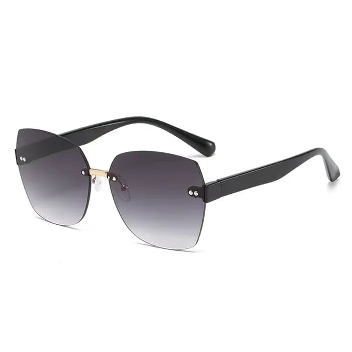 Lunettes de soleil carrées surdimensionnées sans bords pour femmes, marque de mode, grande monture,
