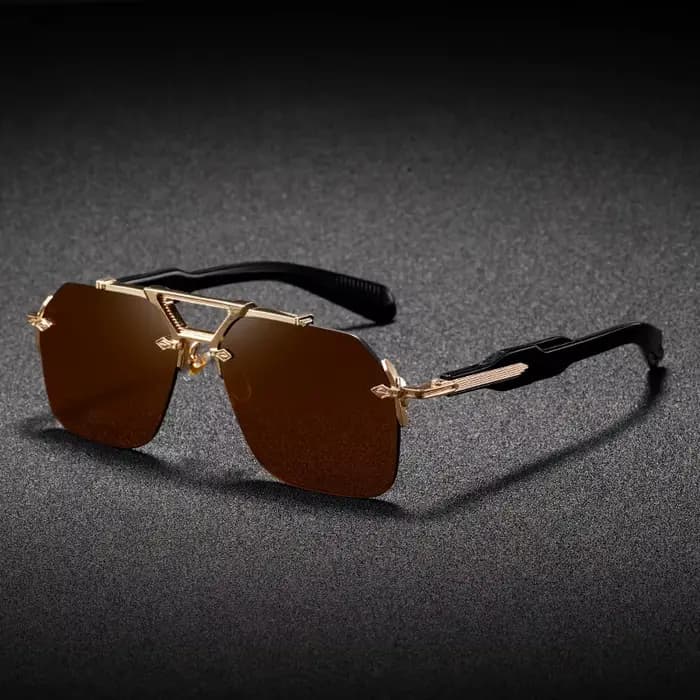 Marque de luxe classique carré sans monture lunettes de soleil hommes femmes rétro Vintage Punk