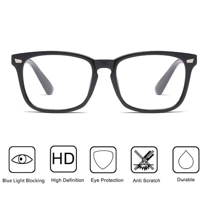 Lunettes bloquant la lumière bleue, lunettes Nerd carrées, cadre anti-rayons bleus, lunettes de jeu