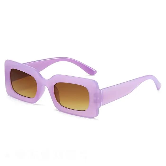 Lunettes de soleil vintage pour femmes, monture rectangulaire, violet, rose, carré, lunettes de sole