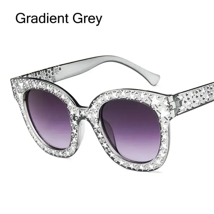 Lunettes de soleil carrées surdimensionnées diamant cristal scintillant pour femmes