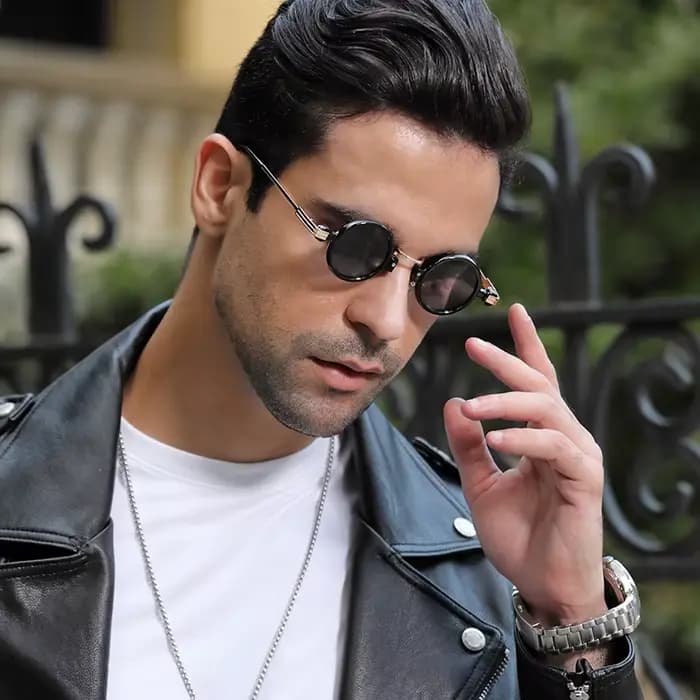 Petites lunettes de soleil rondes pour hommes et femmes