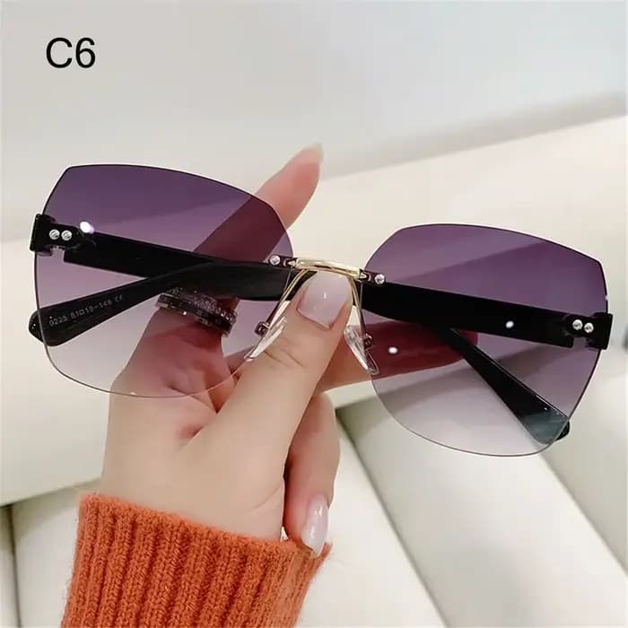 Lunettes de soleil vintage sans monture pour femmes