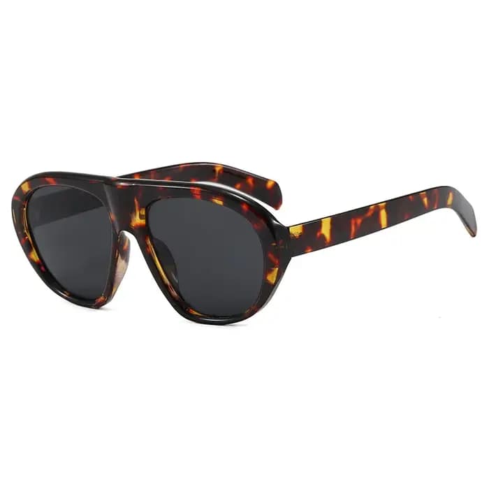 Lunettes de soleil vintage noires léopard pour hommes et femmes