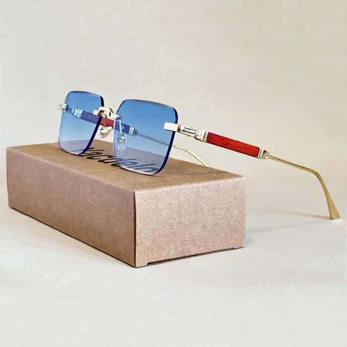 Lunettes De Soleil carrées Vintage pour hommes lunettes De Soleil sans monture femmes à la mode rétro lunettes De mode Gafas De Sol Hombre Lunette Soleil Femme
