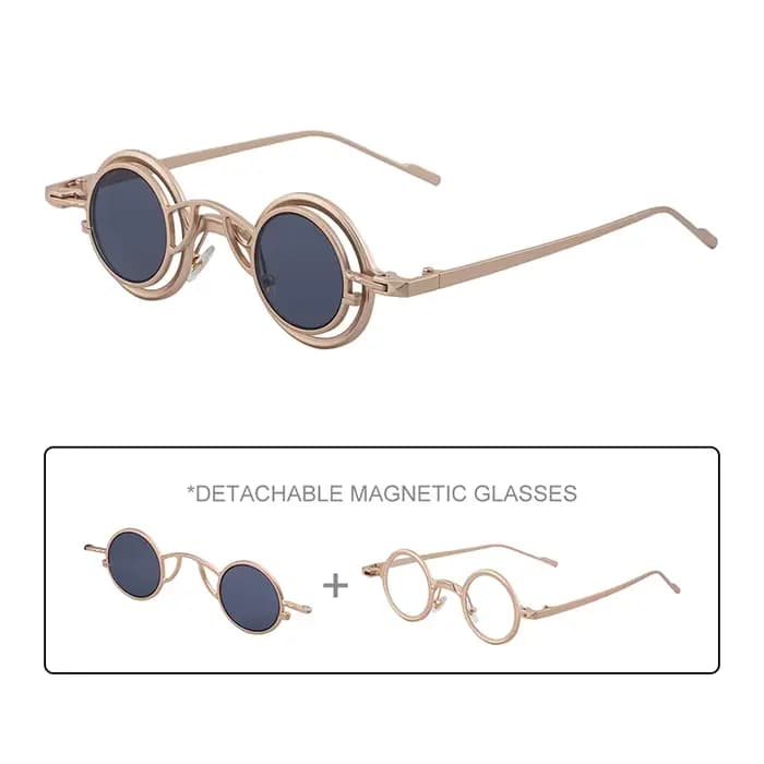 Lunettes de soleil rondes magnétiques mimiyou pour hommes et femmes