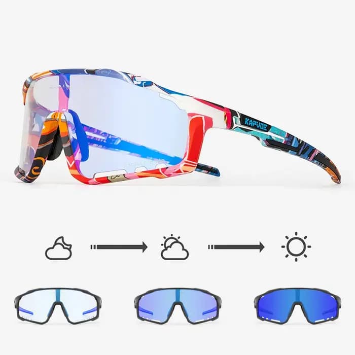 Photochromique 2025 hommes femmes Sport pêche course conduite lunettes de soleil vélo décoloration lunettes route vélo lunettes vtt lunettes
