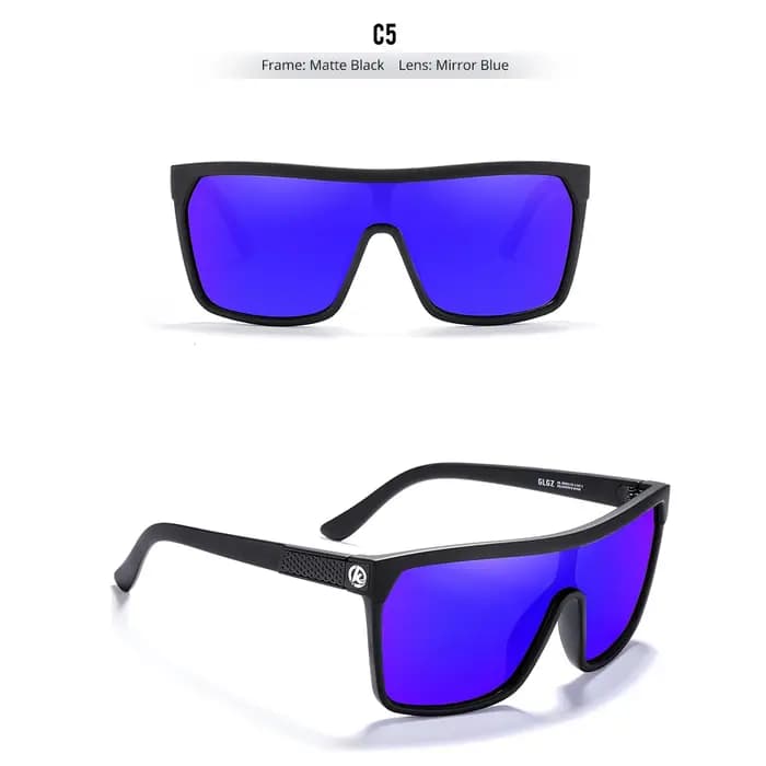 KDEAM une pièce forme hommes lunettes de soleil polarisées élastique peinture Surface