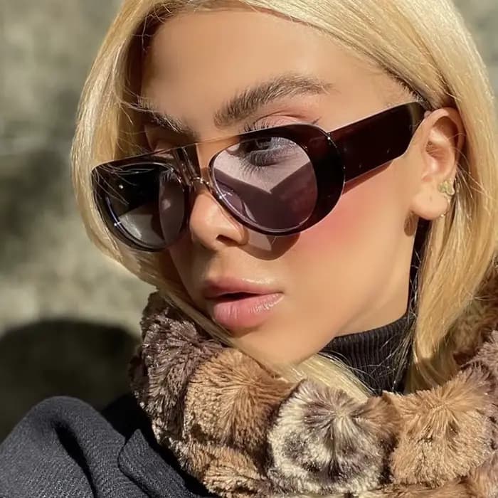 Lunettes de soleil vintage à grand cadre pour hommes et femmes