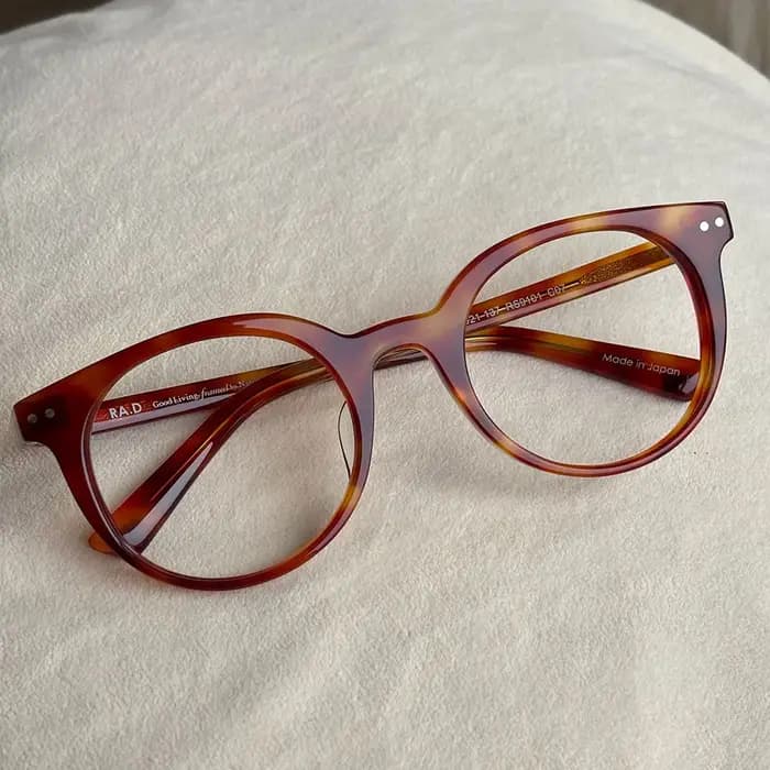 Montures de lunettes rondes en acétate de luxe fabriquées au japon, taille moyenne pour myopie/lecture/progressive