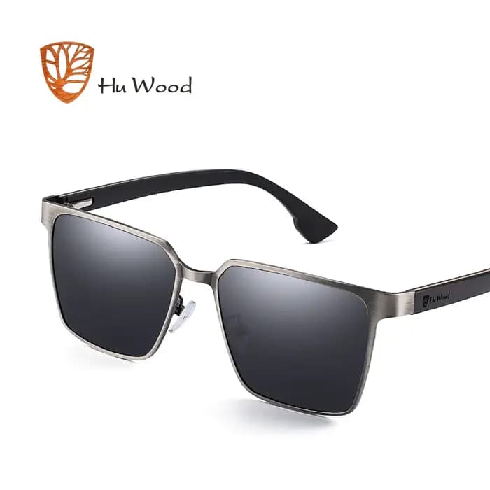 Hu Wood haute qualité hommes lunettes de soleil carrées