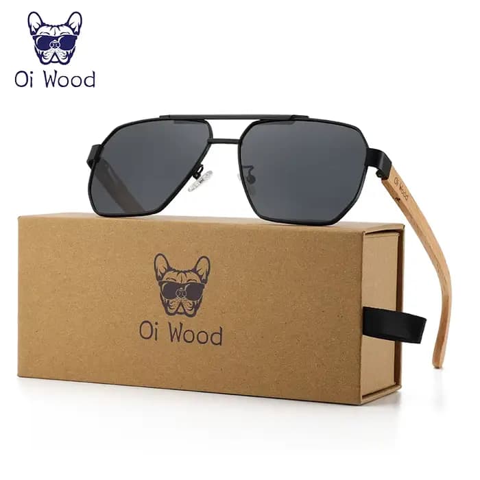 Lunettes de soleil en bois pour hommes et femmes