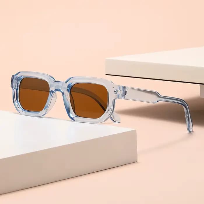 Luxueux Rectangle lunettes de soleil femmes hommes marque de mode concepteur décontracté lunettes de