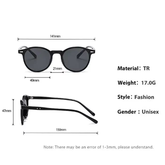 Lunettes de soleil à monture ronde transparente pour femmes et hommes