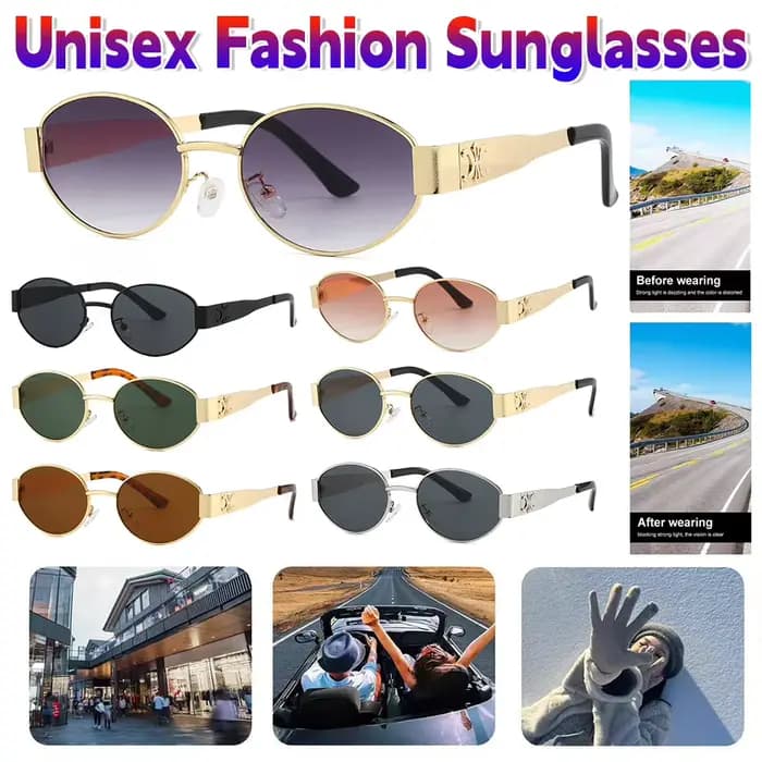 Lunettes de soleil rétro de luxe unisexe Vintage
