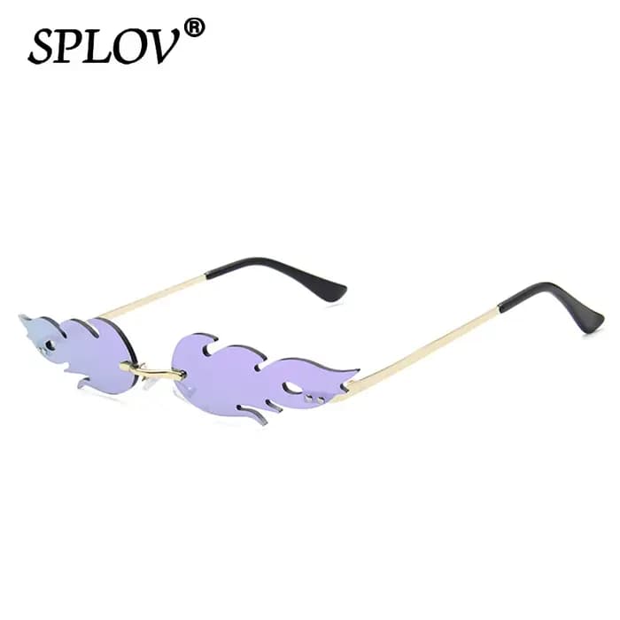 Lunettes de soleil de luxe en forme de flamme de feu pour femmes