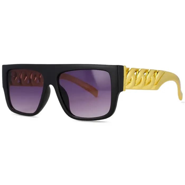 47956 luxe chaîne en or lunettes de soleil hommes femmes mode nuances Uv400 Vintage
