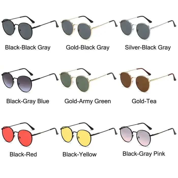 Lunettes de soleil rondes vintage pour femmes et hommes