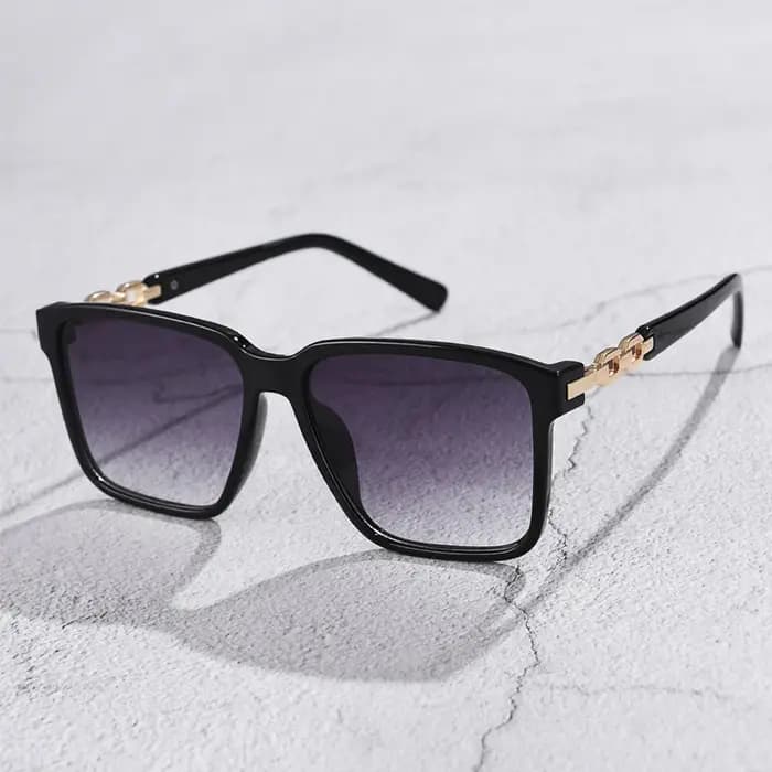 Mode femmes grand cadre carré lunettes de soleil Multi couleur